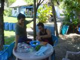cooking lunch with San Pedro herbs