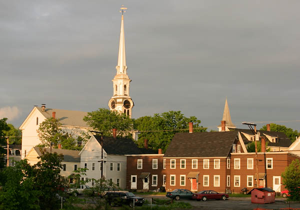 Steeples at dusk