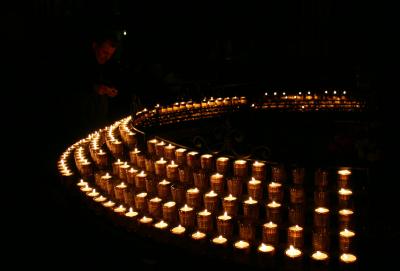 candles in the freiburger muenster