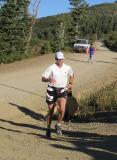 Tim Spence comes into Francis Peak