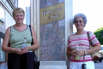 DSC01800 - Muriel and Vicki at the corner of Hollywood and Vine.