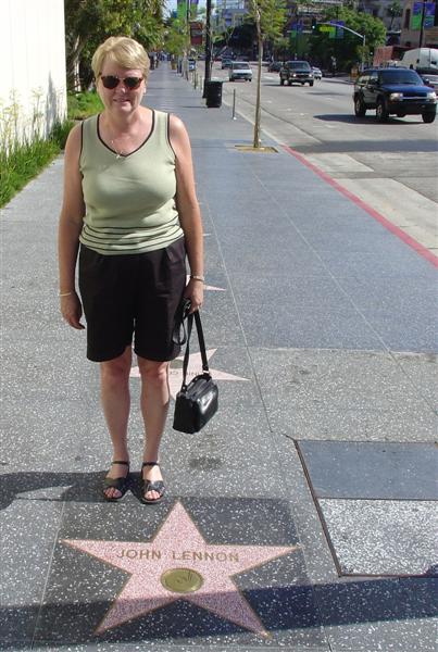 DSC01796 - Muriel at John Lennon's star on the Walk of Fame
