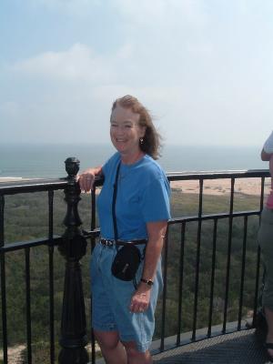 obx_14 - Cape Hatteras Light House - Me At Top (Windy and Waspy!)