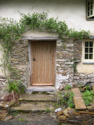 Cottage door, Polmassick, Cornwall