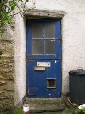 Beach house door, Readymoney Bch, Cornwall