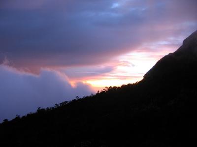 Sunset over the South China sea from Laban Rata