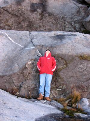 Me .. collapsed at the top of Mt Kinabalu