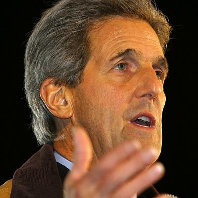 John Kerry in Sea of Confetti