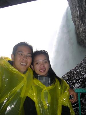 Me n ZH behind the falls...