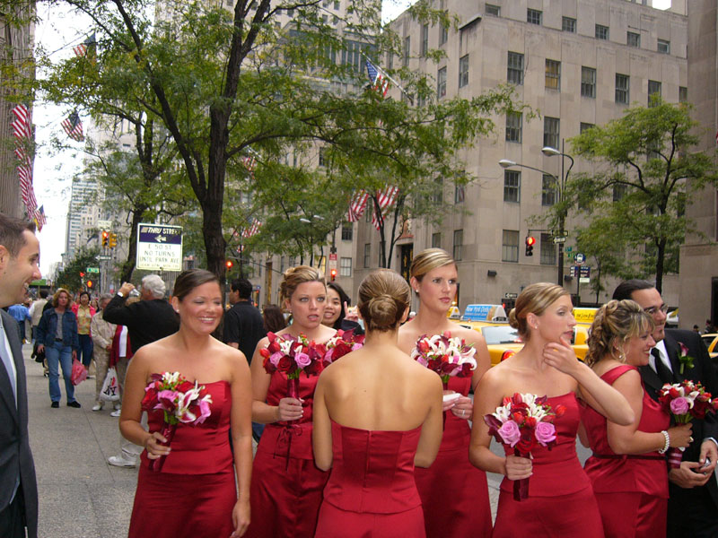 Bridesmaid outside the Cathedral