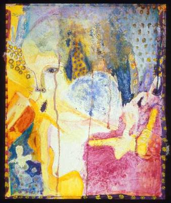 Thinking Woman 2004, mixed media on paper, 17x14