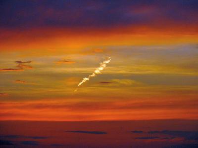 contrail sunset