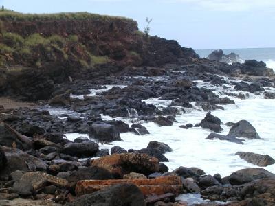 Jagged lava at Glass Beach