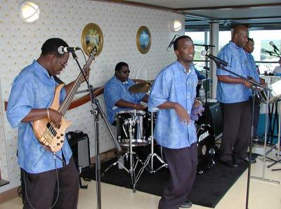 Deep Blue performs at the Sailaway Party at Neptune's Reef Pool.
