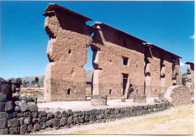 The temple was built to appease Viracocha after he had caused the nearby volcano Quimsi Chata to spew out fiery boulders