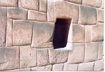 Detail of the fine Inca masonry in the central wall