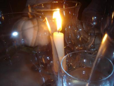 candles and glasses