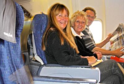 Tony, Eileen and Liz - seatbelts fastened.
