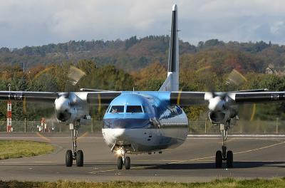 Fokker 50 of KLM - not a common sight at Edinburgh