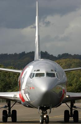 A smart silver colour scheme is worn by no-frills operator, Jet2