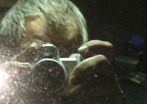 Reflection in truck windshield at 4 a.m.