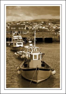 Four boats ~ the harbour, West Bay, Dorset