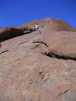 Pete & the steep climb behind him