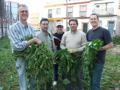 Juan, Pepe, Pepe, Salvador and Ralph, clearing the new church land