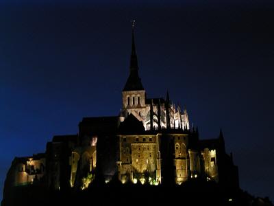 Mont St Michel at night