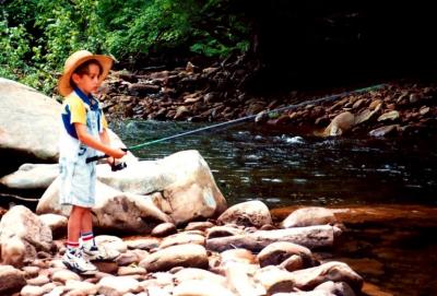 Boy Fishing on Cranberry River W-Hat - TBP95.jpg