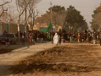 The procession passing our front door