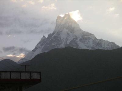 Mt Machhauchhre 6997m ( Fishtail Mountain ) At Dawn
