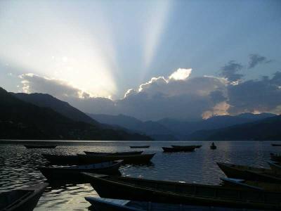 Pokhara - Fewa Lake at Sunset