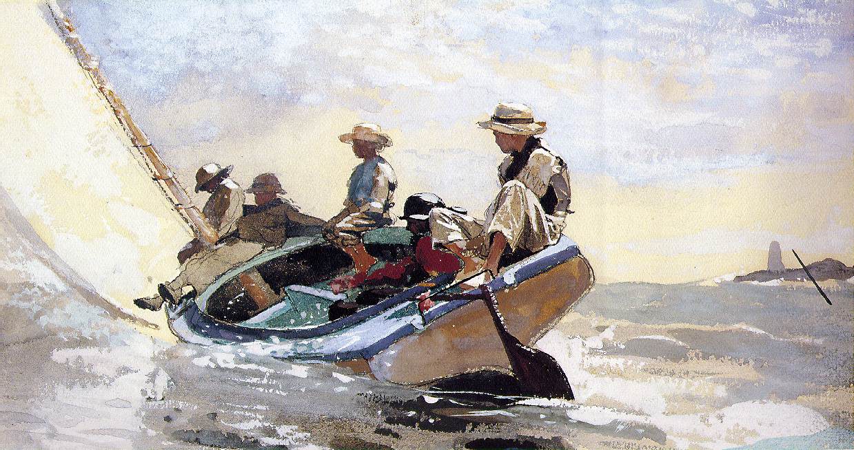 Sailing the Catboat - 1875