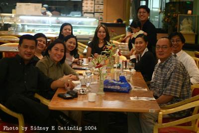 Fr. Kit's welcome back dinner with the Divas -- June 7, 2004