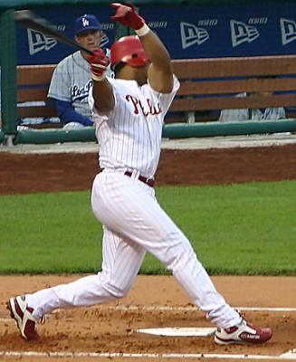 Bobby Abreu swings at pitch