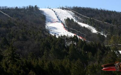 View of ski slope from top of tubing slope