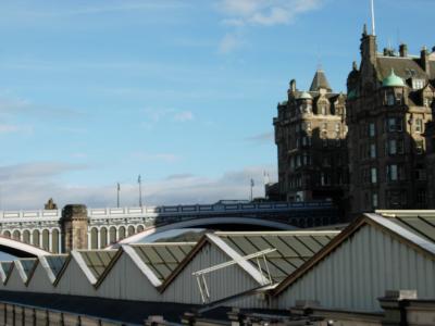 Edinburgh has both old and new architecture, sometimes right next to each other.