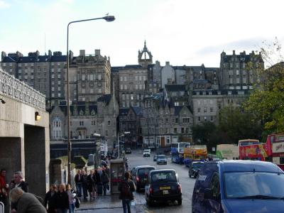 A view towards the Old Town from Waverley Bridge.
