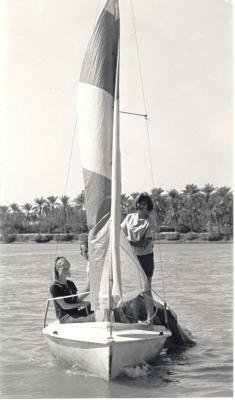 Louise McNair & Sally Taylor on the Tigris, near Basrah, Iraq