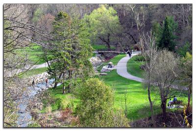 View of the gardens from above