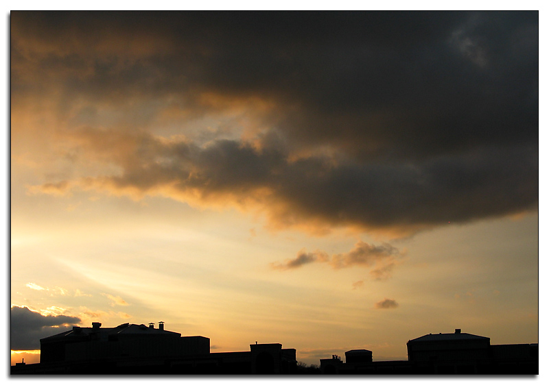 Rooftops at sunset