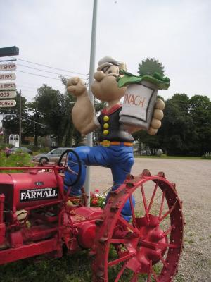 Popeye at a North Fork vegetable stand