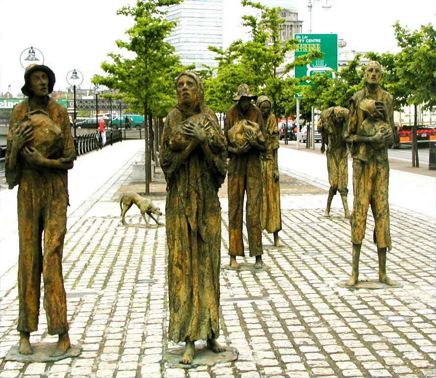 Famine memorial on the Liffey