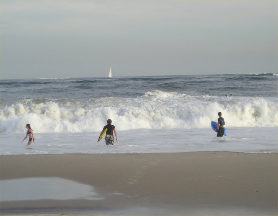Surfers at Point Lookout