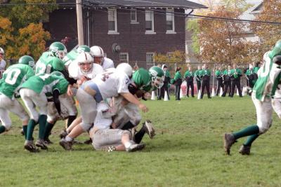 Nathan Wood fighting for yards