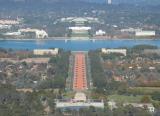 Parliament House and War Memorial from Mount Ainslie Lookout