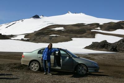 Our HUGE rental car, at Snaefellsjokull glacier