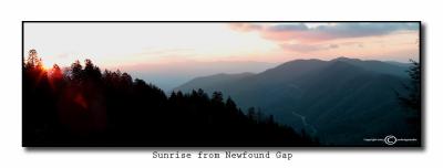 Pano of Sunrise @ Newfound Gap