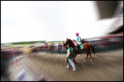 Jerry Bailey on a Juddmonte Horse